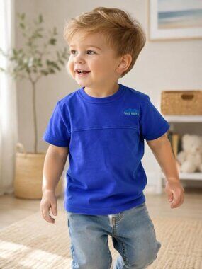 Cat & Jack Short Sleeve Shirt • 4T • Blue “Make Waves” Tee • NWT